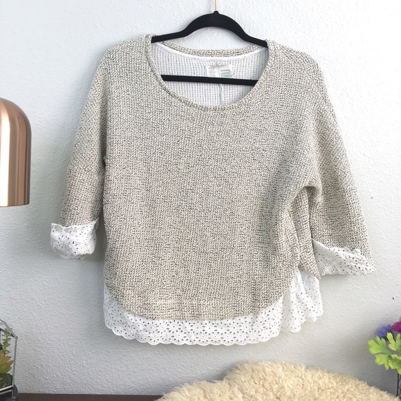 Anthropologie Sweaters - Anthro Saturday Sunday knitted lace peekaboo